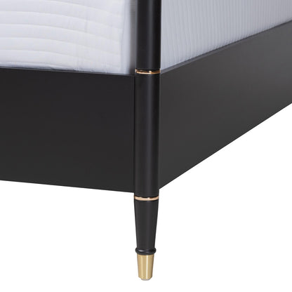 Baxton Studio - Tamra King Size Bed in Black - SW8650-Black-King Poster Bed view 5