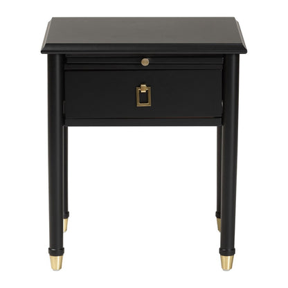 Baxton Studio - Tamra Nightstand in Black - SW8000-90NS-Black-Nightstand view 4