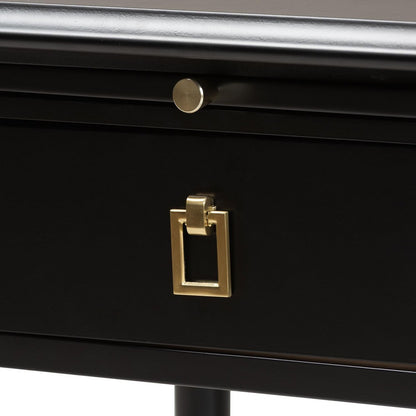 Baxton Studio - Tamra Nightstand in Black - SW8000-90NS-Black-Nightstand view 6