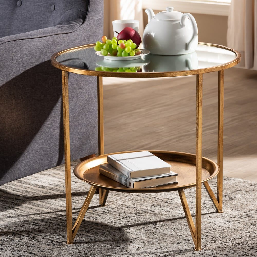 Baxton Studio - Tamsin End Table in Antique Gold - HE17T115-ET view 4