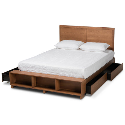 Baxton Studio - Tamsin Full Size Bed in Ash Walnut - Tamsin-Ash Walnut-Full view 2