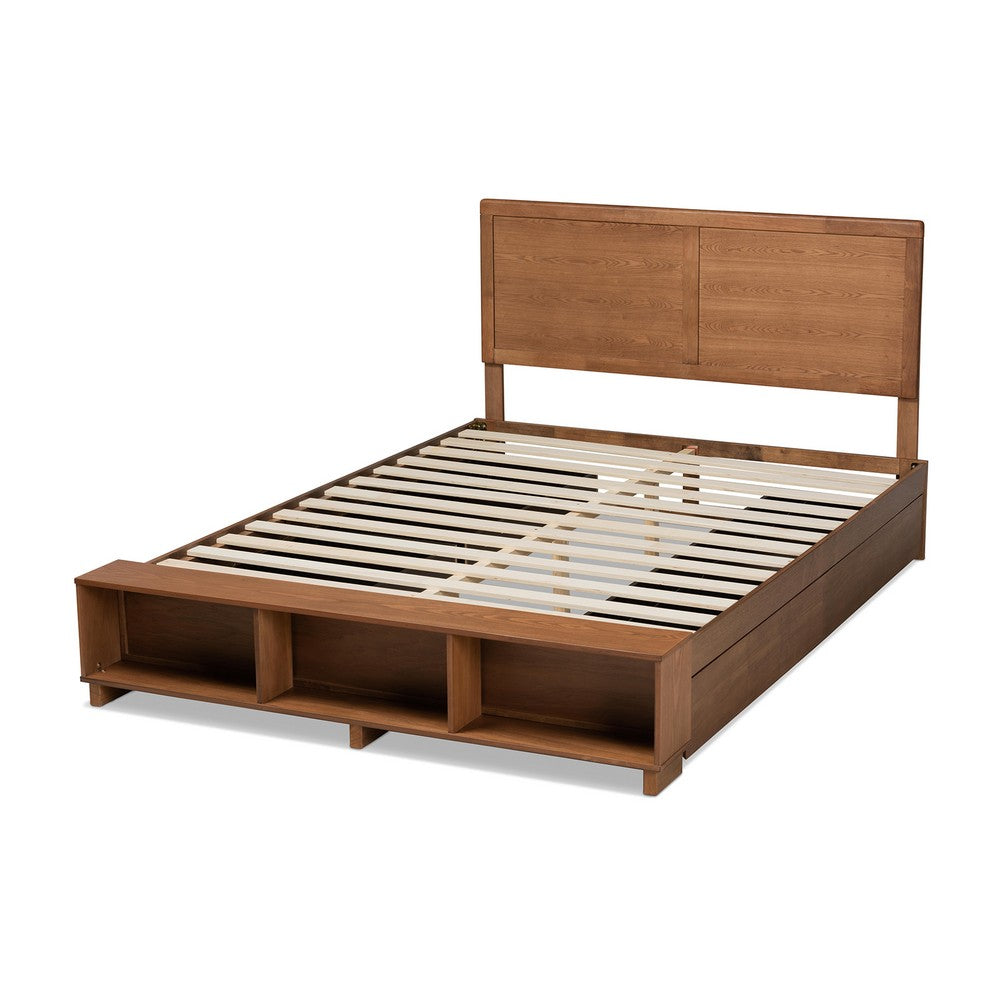 Baxton Studio - Tamsin Full Size Bed in Ash Walnut - Tamsin-Ash Walnut-Full view 4