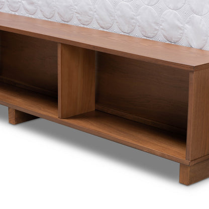 Baxton Studio - Tamsin Full Size Bed in Ash Walnut - Tamsin-Ash Walnut-Full view 7
