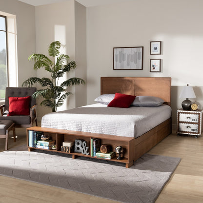Baxton Studio - Tamsin Full Size Bed in Ash Walnut - Tamsin-Ash Walnut-Full view 9