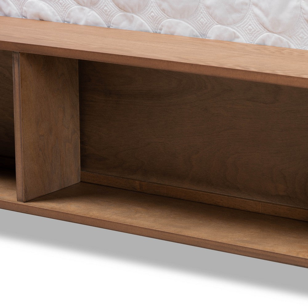 Baxton Studio - Tamsin King Size Bed in Ash Walnut - Tamsin-Ash Walnut-King view 7