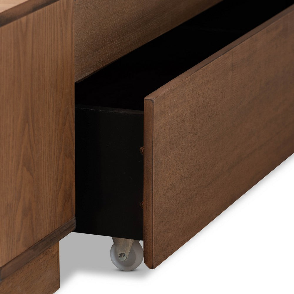 Baxton Studio - Tamsin King Size Bed in Ash Walnut - Tamsin-Ash Walnut-King view 8