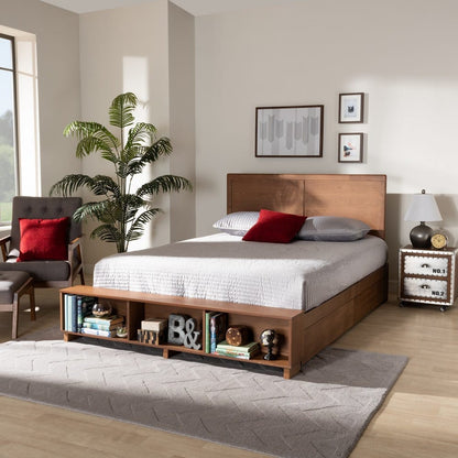 Baxton Studio - Tamsin Queen Size Bed in Ash Walnut - Tamsin-Ash Walnut-Queen view 9