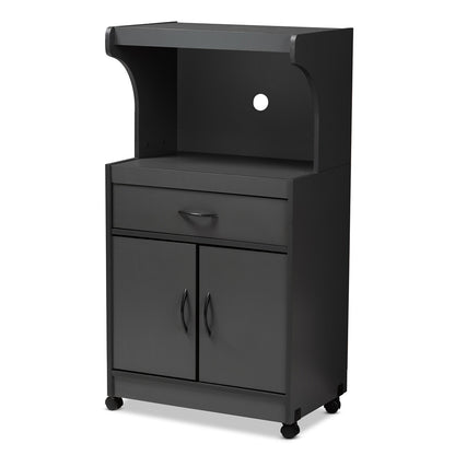 Baxton Studio - Tannis Kitchen Cabinet in Dark Grey - WS883150-Dark Grey view 1