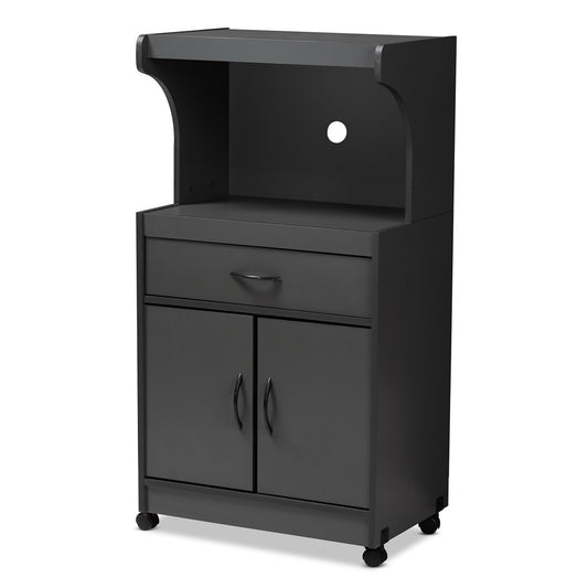 Baxton Studio - Tannis Kitchen Cabinet in Dark Grey - WS883150-Dark Grey view 1