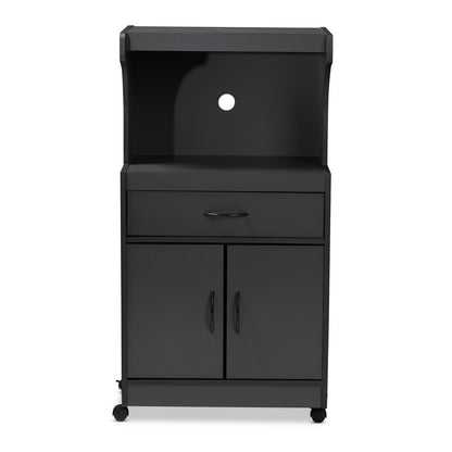 Baxton Studio - Tannis Kitchen Cabinet in Dark Grey - WS883150-Dark Grey view 3