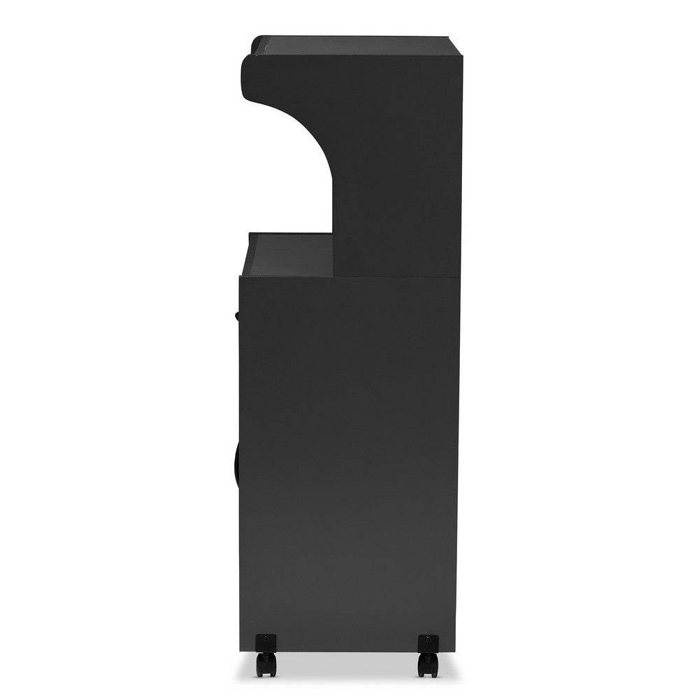 Baxton Studio - Tannis Kitchen Cabinet in Dark Grey - WS883150-Dark Grey view 4