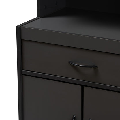 Baxton Studio - Tannis Kitchen Cabinet in Dark Grey - WS883150-Dark Grey view 5