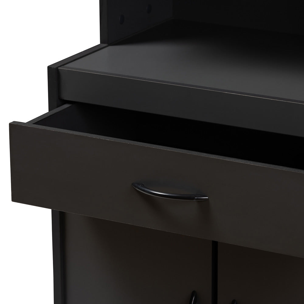 Baxton Studio - Tannis Kitchen Cabinet in Dark Grey - WS883150-Dark Grey view 6