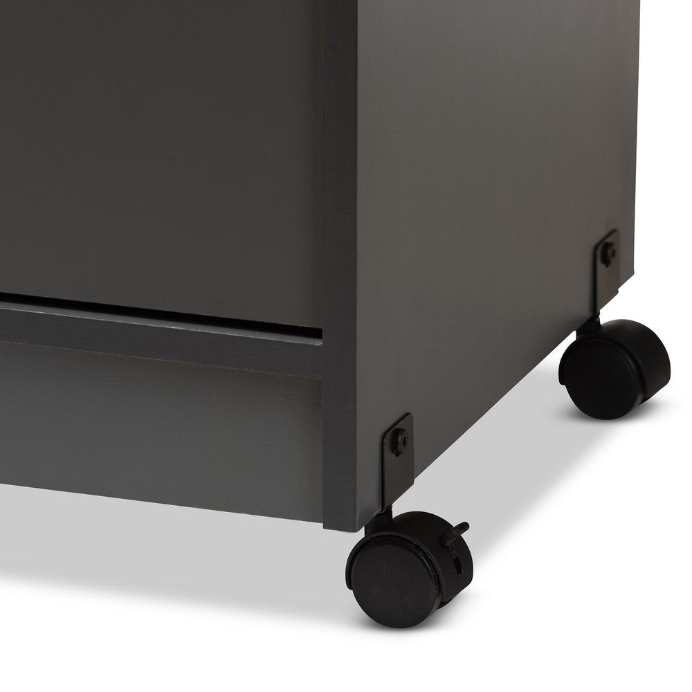 Baxton Studio - Tannis Kitchen Cabinet in Dark Grey - WS883150-Dark Grey view 7