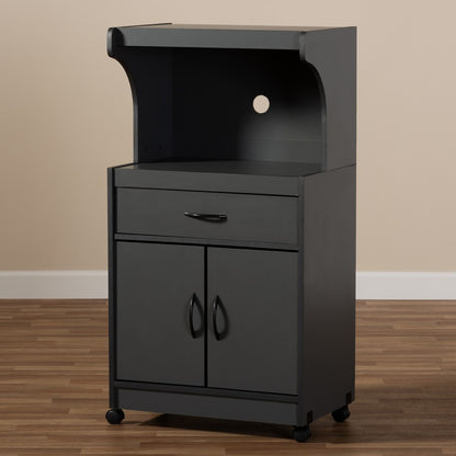 Baxton Studio - Tannis Kitchen Cabinet in Dark Grey - WS883150-Dark Grey view 9