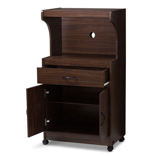 Baxton Studio - Tannis Kitchen Cabinet in Walnut Brown - WS883150-Dark Walnut view 2
