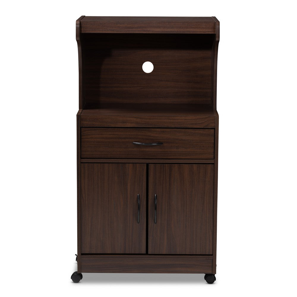Baxton Studio - Tannis Kitchen Cabinet in Walnut Brown - WS883150-Dark Walnut view 3