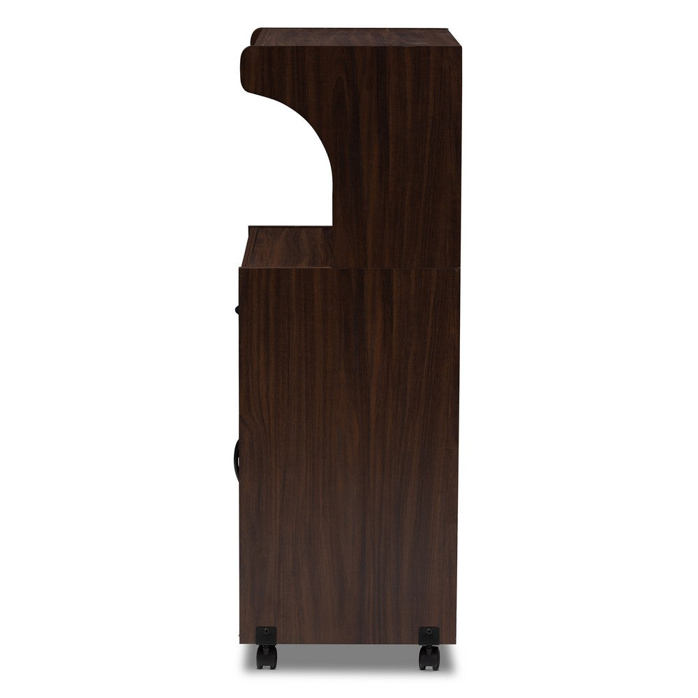Baxton Studio - Tannis Kitchen Cabinet in Walnut Brown - WS883150-Dark Walnut view 4