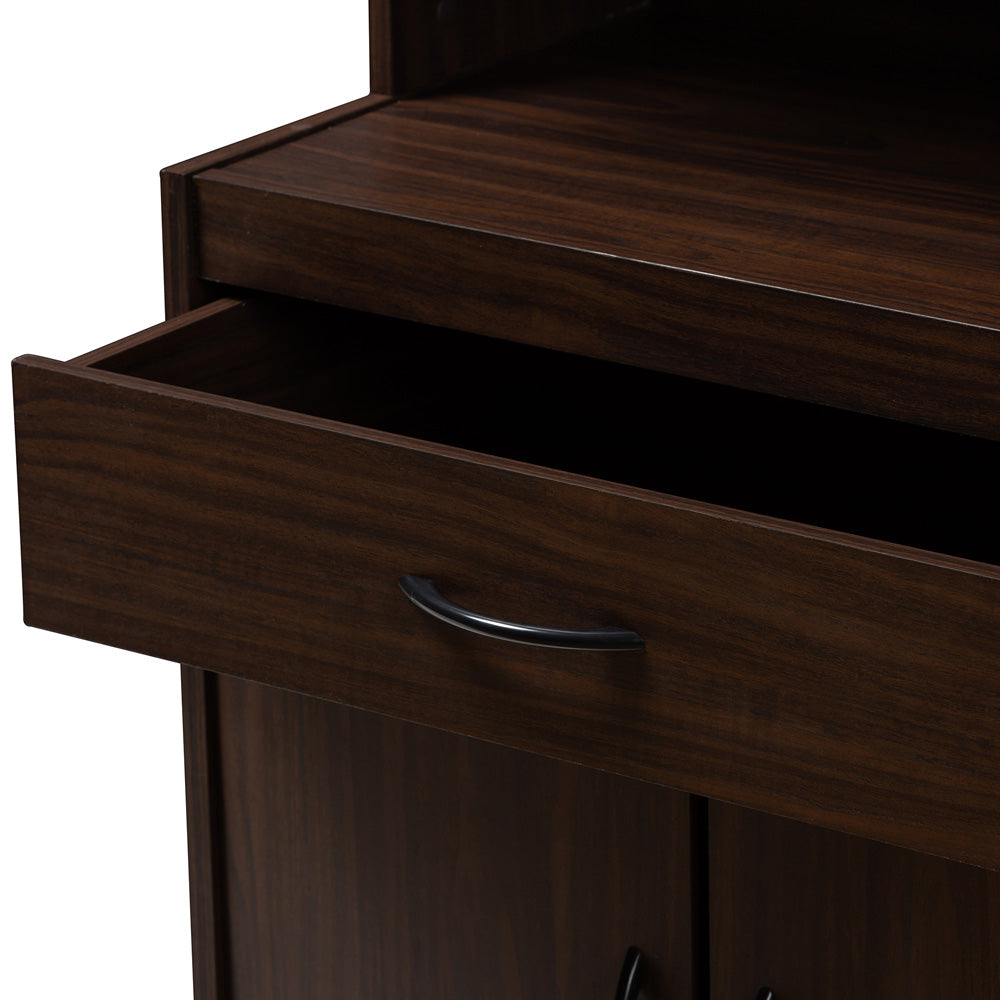 Baxton Studio - Tannis Kitchen Cabinet in Walnut Brown - WS883150-Dark Walnut view 5