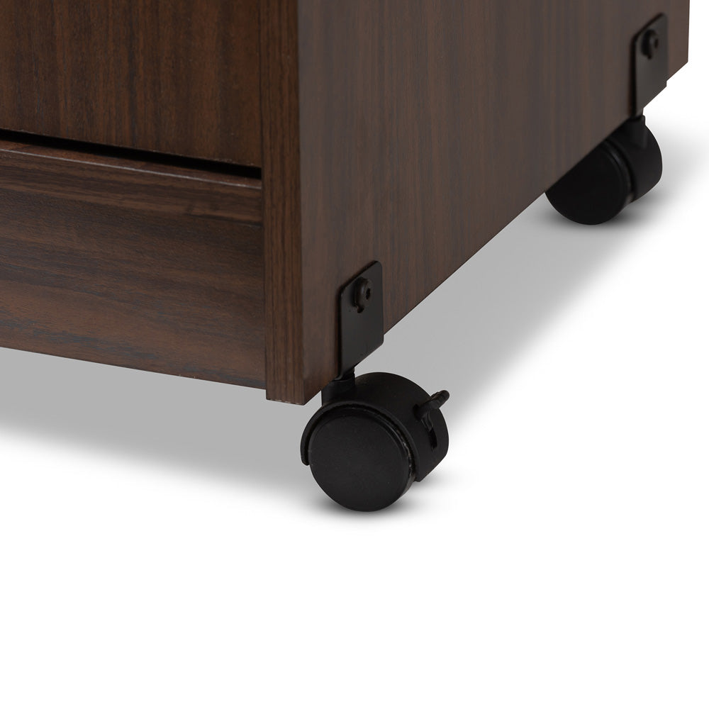 Baxton Studio - Tannis Kitchen Cabinet in Walnut Brown - WS883150-Dark Walnut view 6