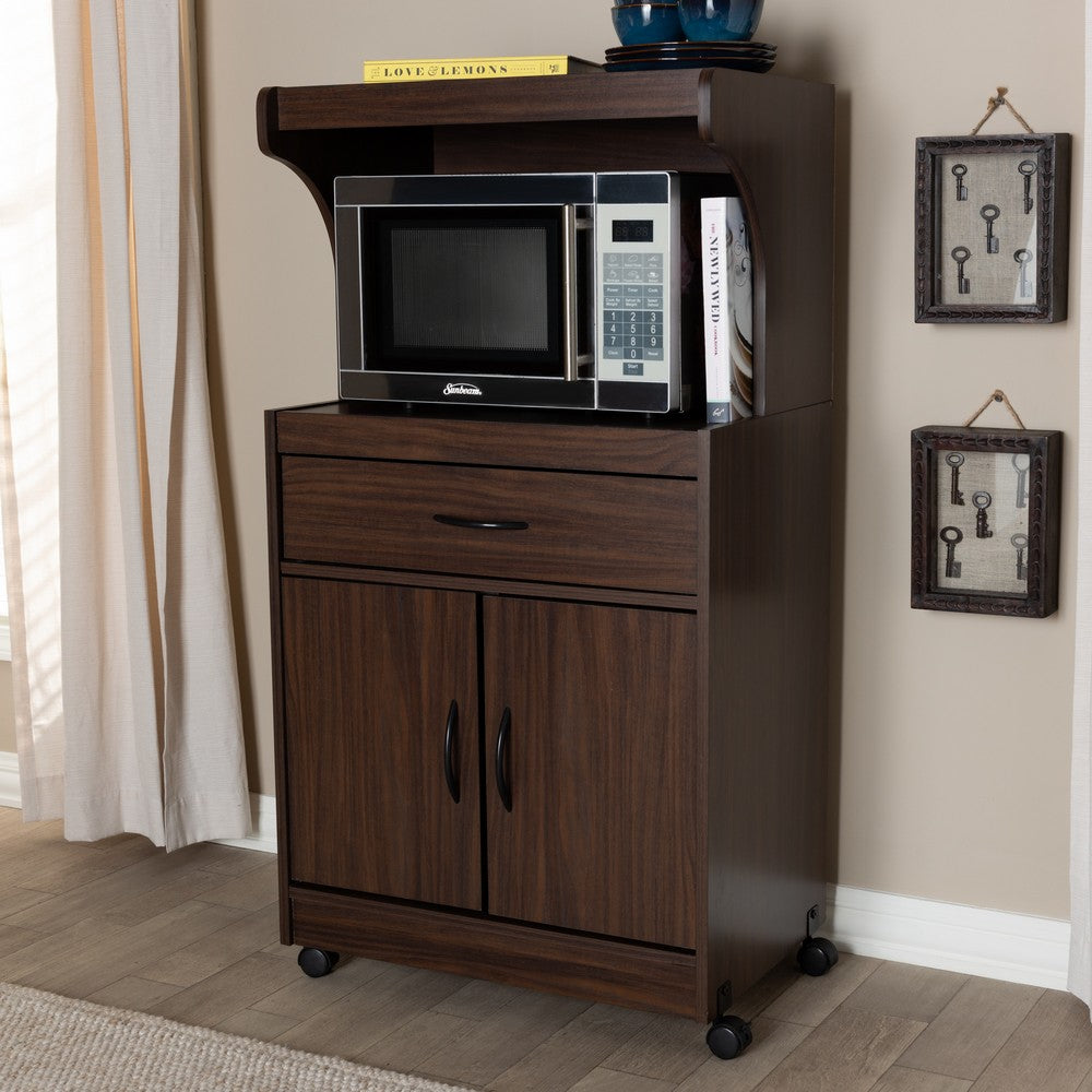 Baxton Studio - Tannis Kitchen Cabinet in Walnut Brown - WS883150-Dark Walnut view 7
