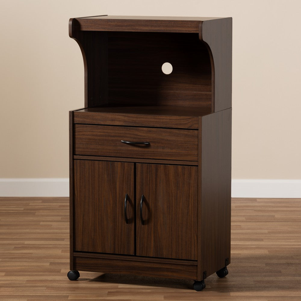 Baxton Studio - Tannis Kitchen Cabinet in Walnut Brown - WS883150-Dark Walnut view 8