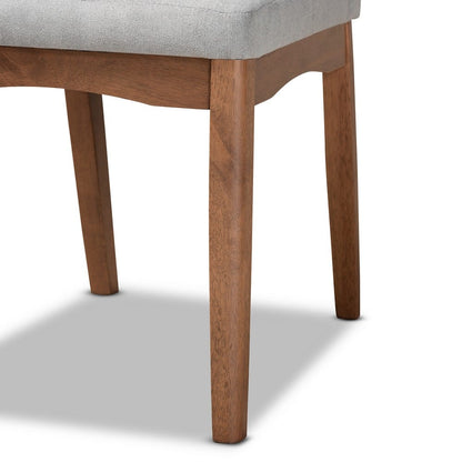 Baxton Studio - Tara Dining Set in Light Grey/Walnut Brown/Black - RDC714-Light Grey/Walnut-7PC Dining Set view 6