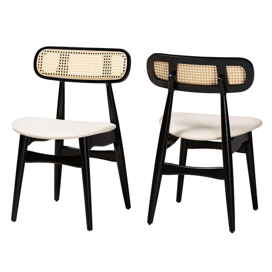 Baxton Studio - Tarana Set of 2 Dining Chairs in Cream/Black/Light Brown - CS002C-Black/Cream-DC-2PK view 1