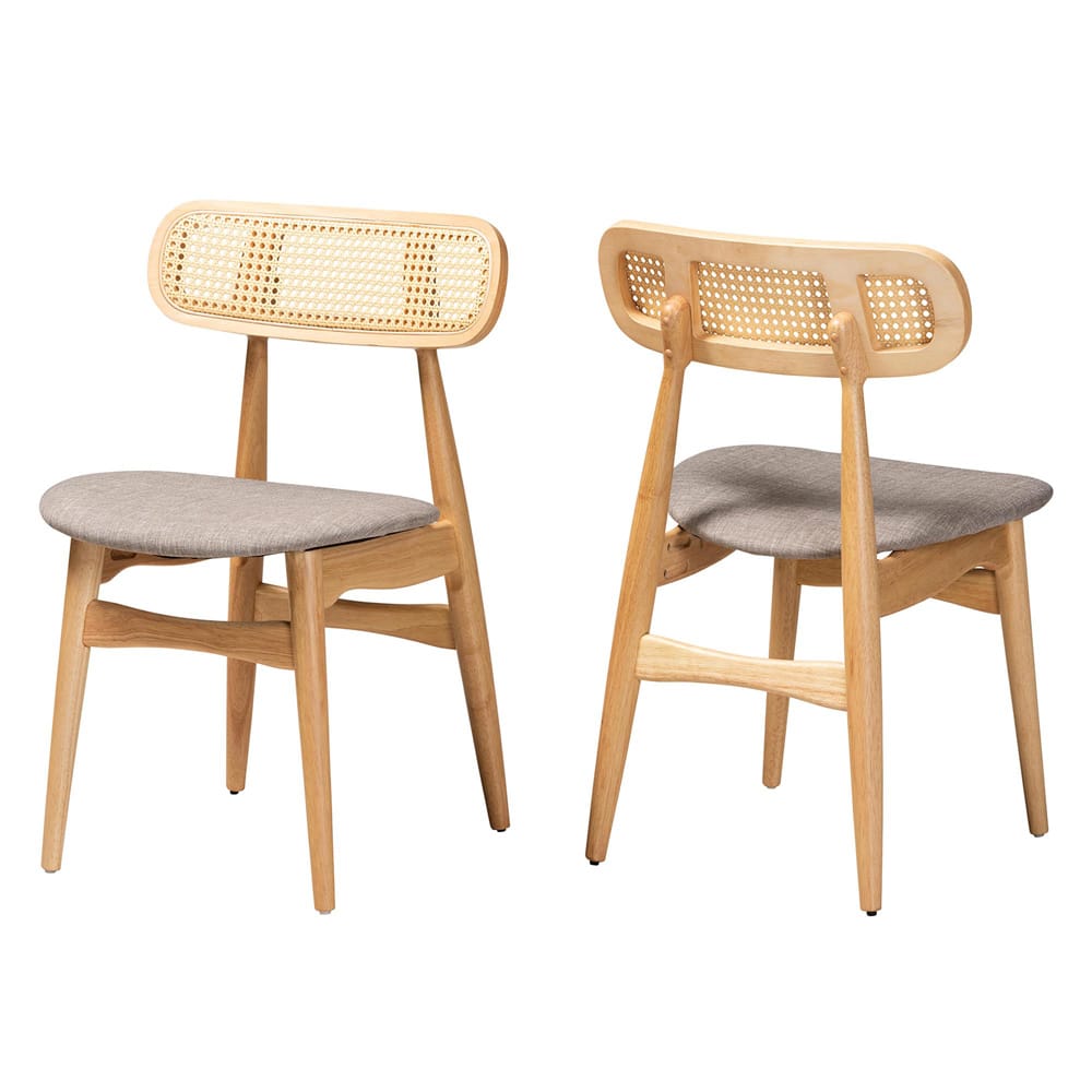 Baxton Studio - Tarana Set of 2 Dining Chairs in Grey/Natural Oak/Light Brown - CS002C-Natural Oak/Light Grey-DC-2PK view 1