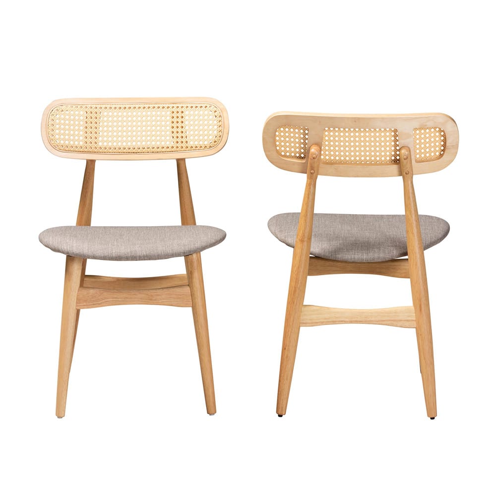 Baxton Studio - Tarana Set of 2 Dining Chairs in Grey/Natural Oak/Light Brown - CS002C-Natural Oak/Light Grey-DC-2PK view 2