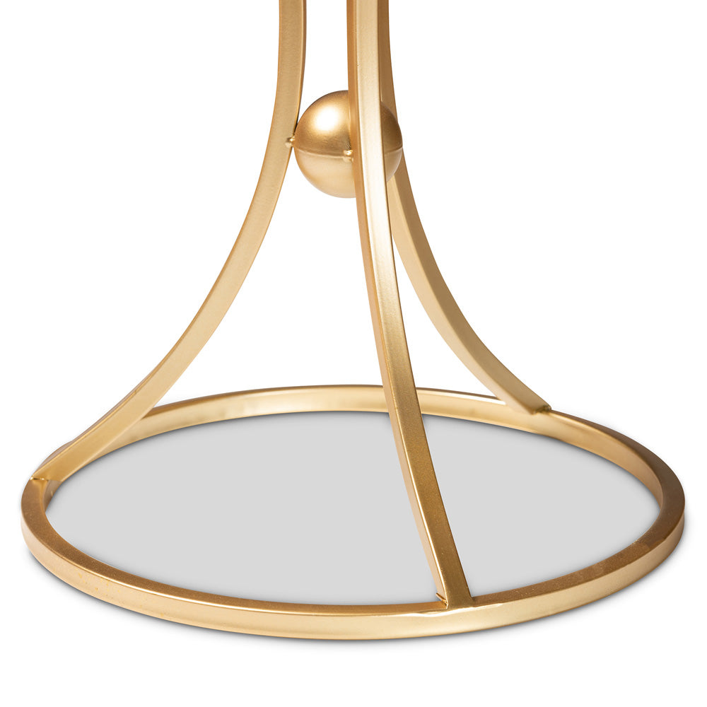 Baxton Studio - Tarmon End Table in White/Gold - H01-100353-Metal/Marble Side Table view 3