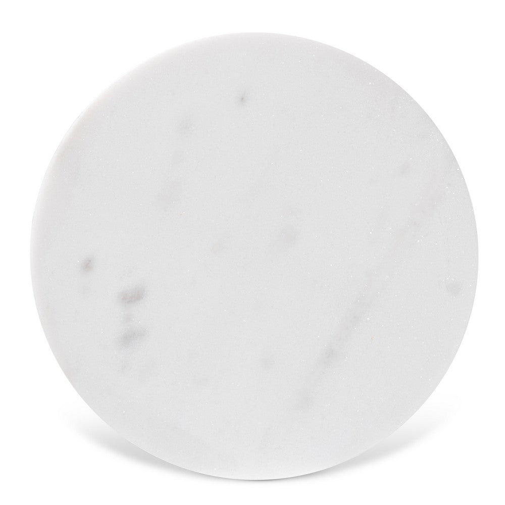Baxton Studio - Tarmon End Table in White/Gold - H01-100353-Metal/Marble Side Table view 4