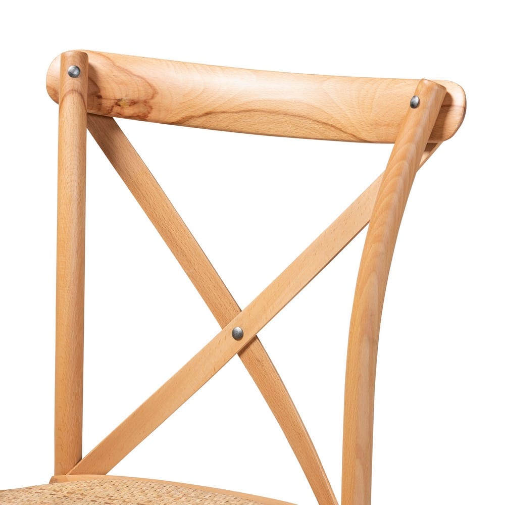 Baxton Studio - Tartan Set of 2 Dining Chairs in Natural Brown - FC02-Natural Wood-Beechwood/Rattan-DC view 4