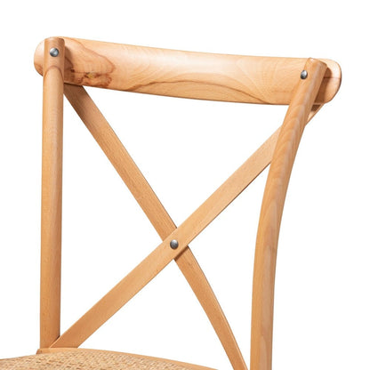 Baxton Studio - Tartan Set of 2 Dining Chairs in Natural Brown - FC02-Natural Wood-Beechwood/Rattan-DC view 4