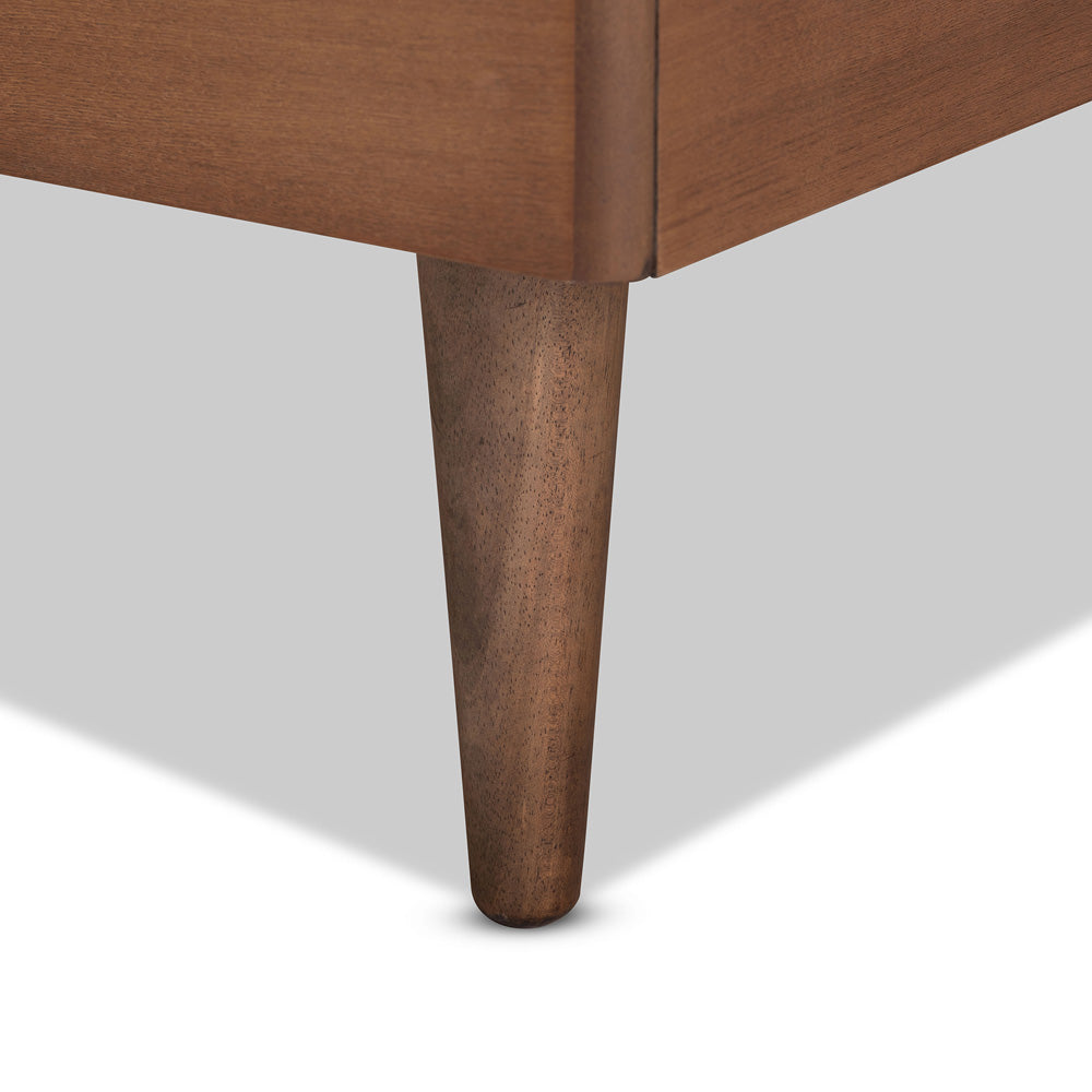 Baxton Studio - Tasha Twin Size Bed in Dark Grey/Walnut Brown - Tasha-Dark Grey/Walnut-Twin view 5