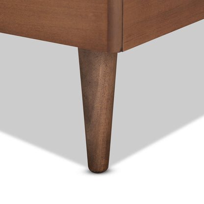 Baxton Studio - Tasha Twin Size Bed in Dark Grey/Walnut Brown - Tasha-Dark Grey/Walnut-Twin view 5