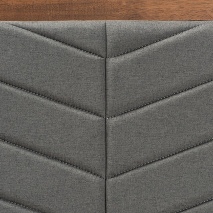 Baxton Studio - Tasha Twin Size Bed in Dark Grey/Walnut Brown - Tasha-Dark Grey/Walnut-Twin view 6