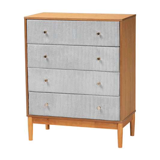 Baxton Studio - Taylin Chest in Grey/Oak Brown - MG9012-Grey-HC1315-16/NT-Oak-4DW-Chest view 1