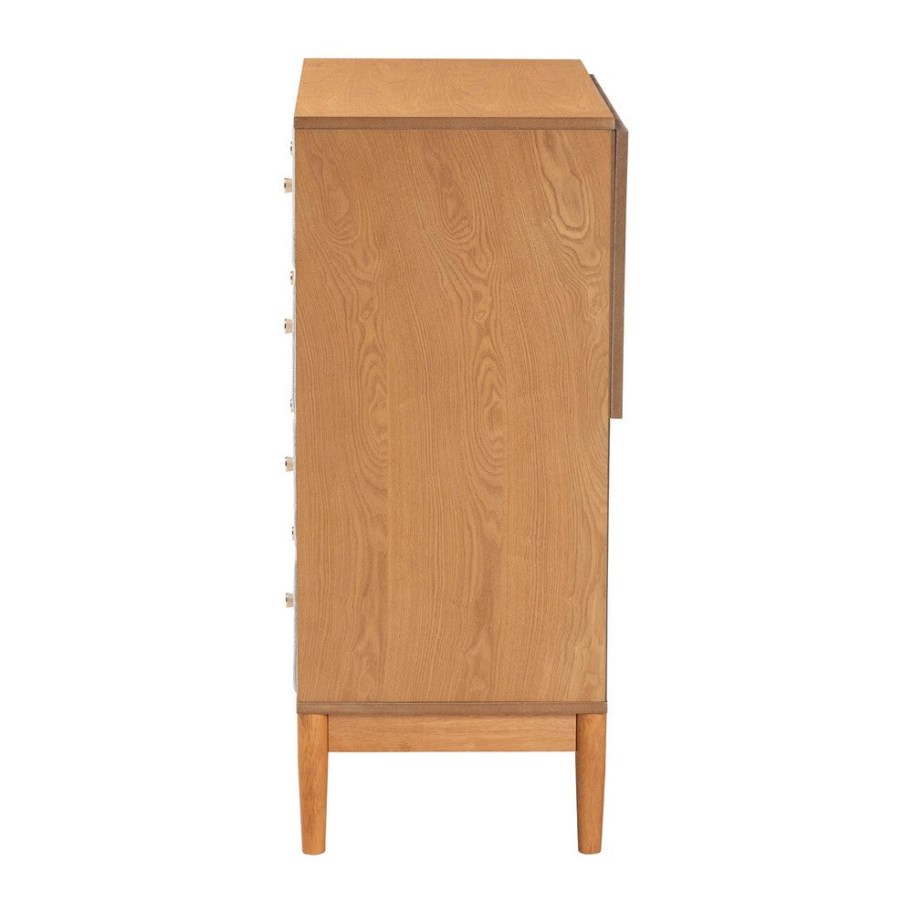 Baxton Studio - Taylin Chest in Grey/Oak Brown - MG9012-Grey-HC1315-16/NT-Oak-4DW-Chest view 4