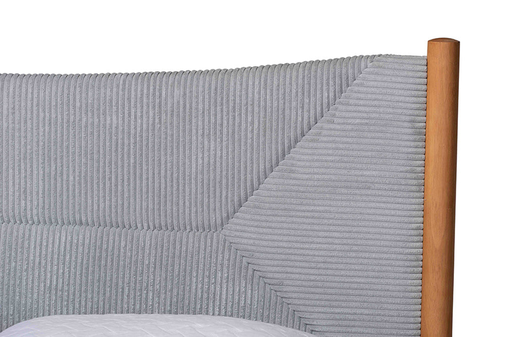 Baxton Studio - Taylin Queen Size Bed - MG0243-Grey-HC1315-16/NT-Oak-Queen view 4