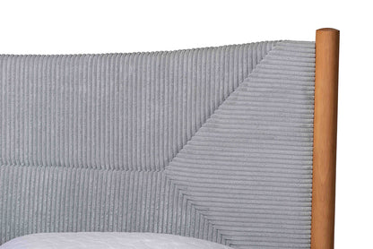 Baxton Studio - Taylin Queen Size Bed - MG0243-Grey-HC1315-16/NT-Oak-Queen view 4