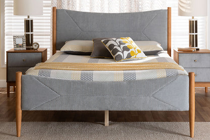 Baxton Studio - Taylin Queen Size Bed - MG0243-Grey-HC1315-16/NT-Oak-Queen view 5