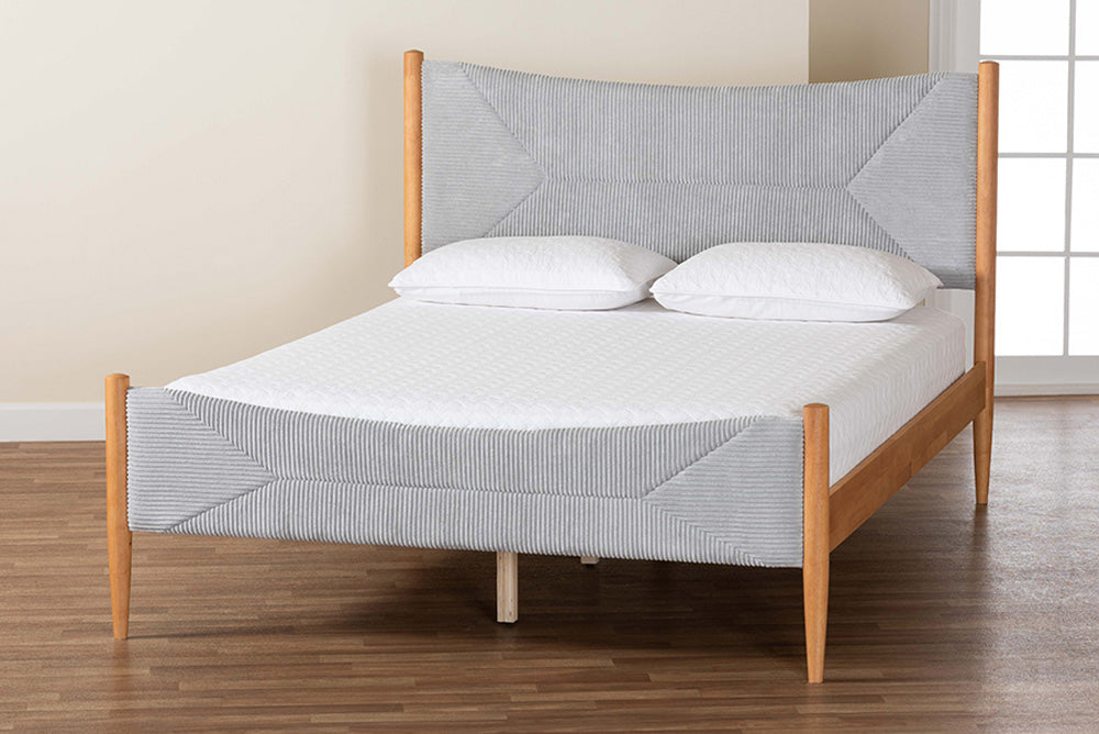 Baxton Studio - Taylin Queen Size Bed - MG0243-Grey-HC1315-16/NT-Oak-Queen view 10