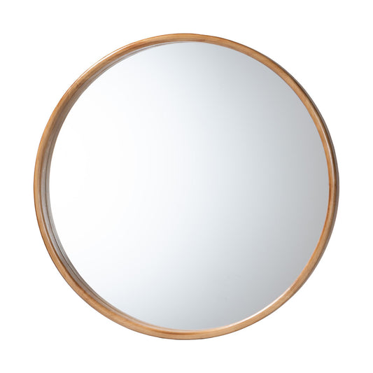 Baxton Studio - Tazara Mirror in Natural Brown - PF2-Wooden-Mirror view 1