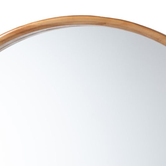 Baxton Studio - Tazara Mirror in Natural Brown - PF2-Wooden-Mirror view 2