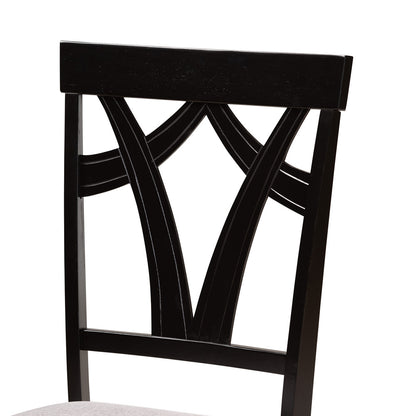 Baxton Studio - Telma Dining Set in Grey/Dark Brown - Telma-Grey/Dark Brown-5PC Dining Set view 5