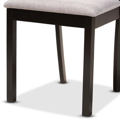 Baxton Studio - Telma Dining Set in Grey/Dark Brown - Telma-Grey/Dark Brown-5PC Dining Set view 6