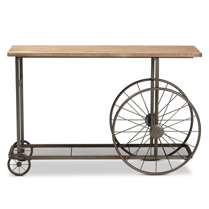 Baxton Studio - Terence Console Table in Natural/Black - JY20A074-Natural/Black-Console view 2