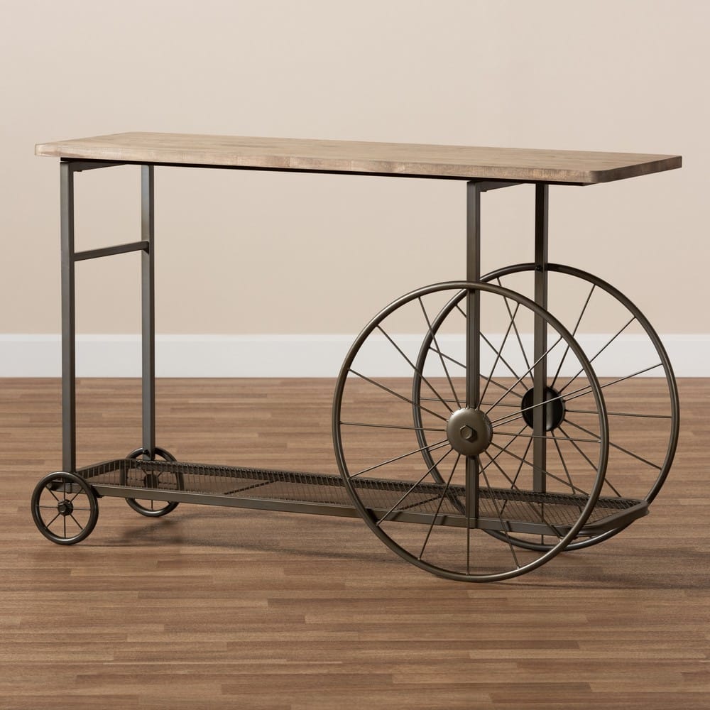 Baxton Studio - Terence Console Table in Natural/Black - JY20A074-Natural/Black-Console view 7