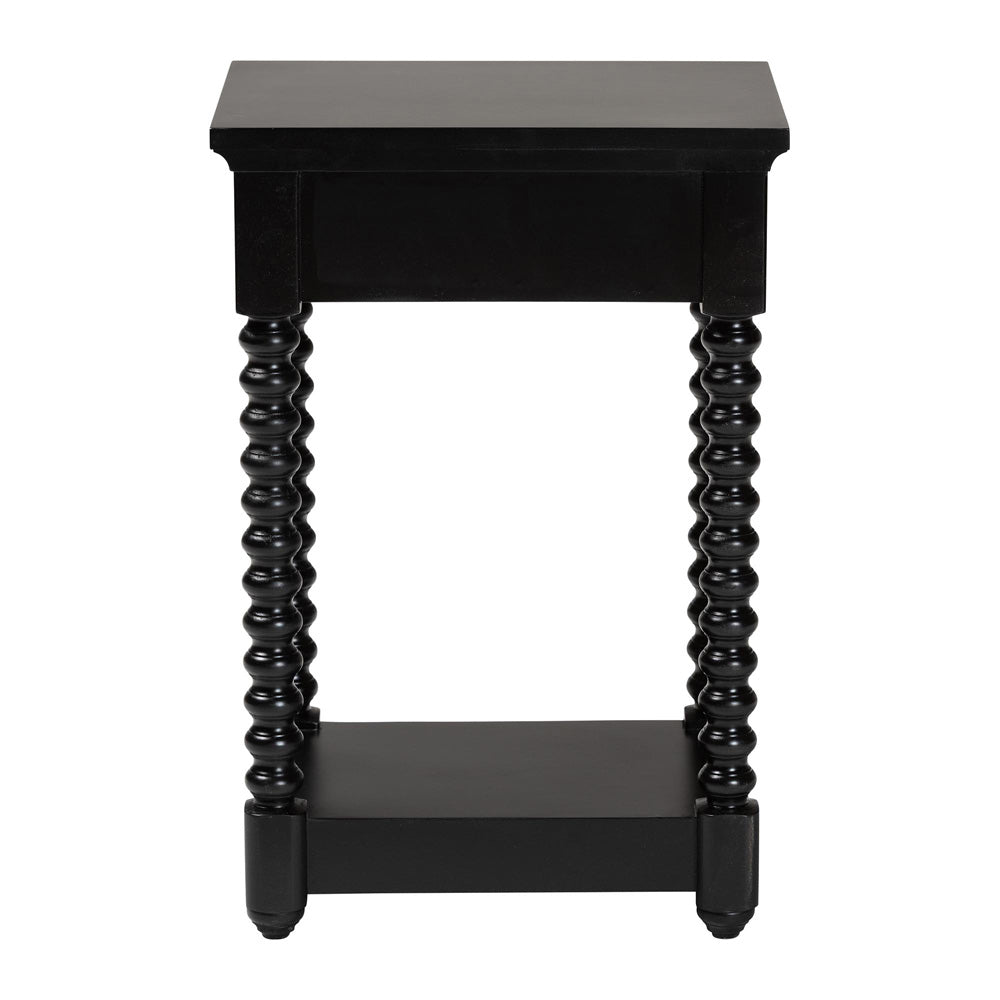 Baxton Studio - Terentia Nightstand in Black - KL-1757-1 DRW-Black/Wooden-NS view 5